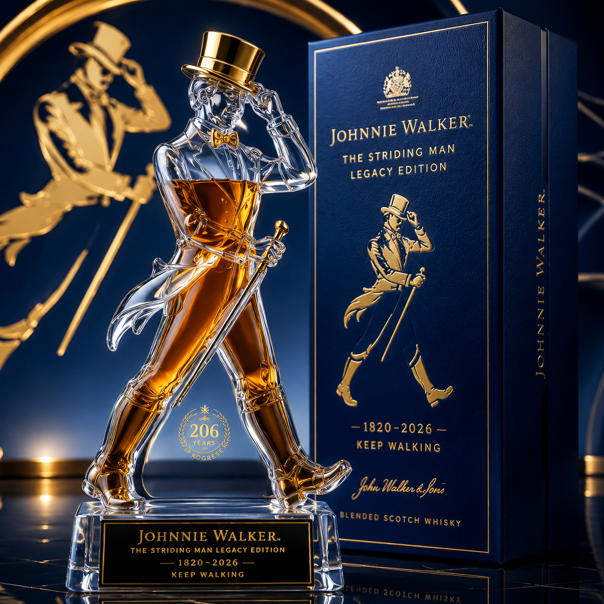 Johnnie Walker – The Striding Man Commemorative Whisky Bottle 🥃✨