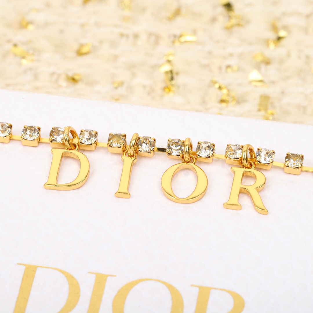 Dior alphabet rhinestone bracelet