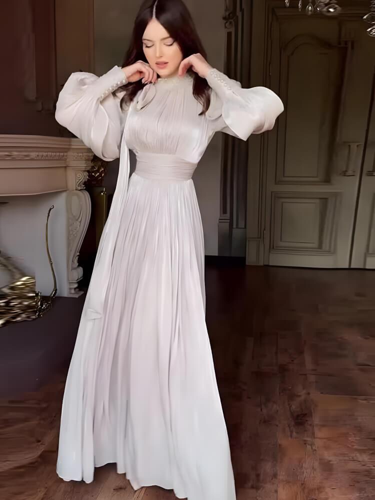 Women's Beaded Long-sleeved Dress