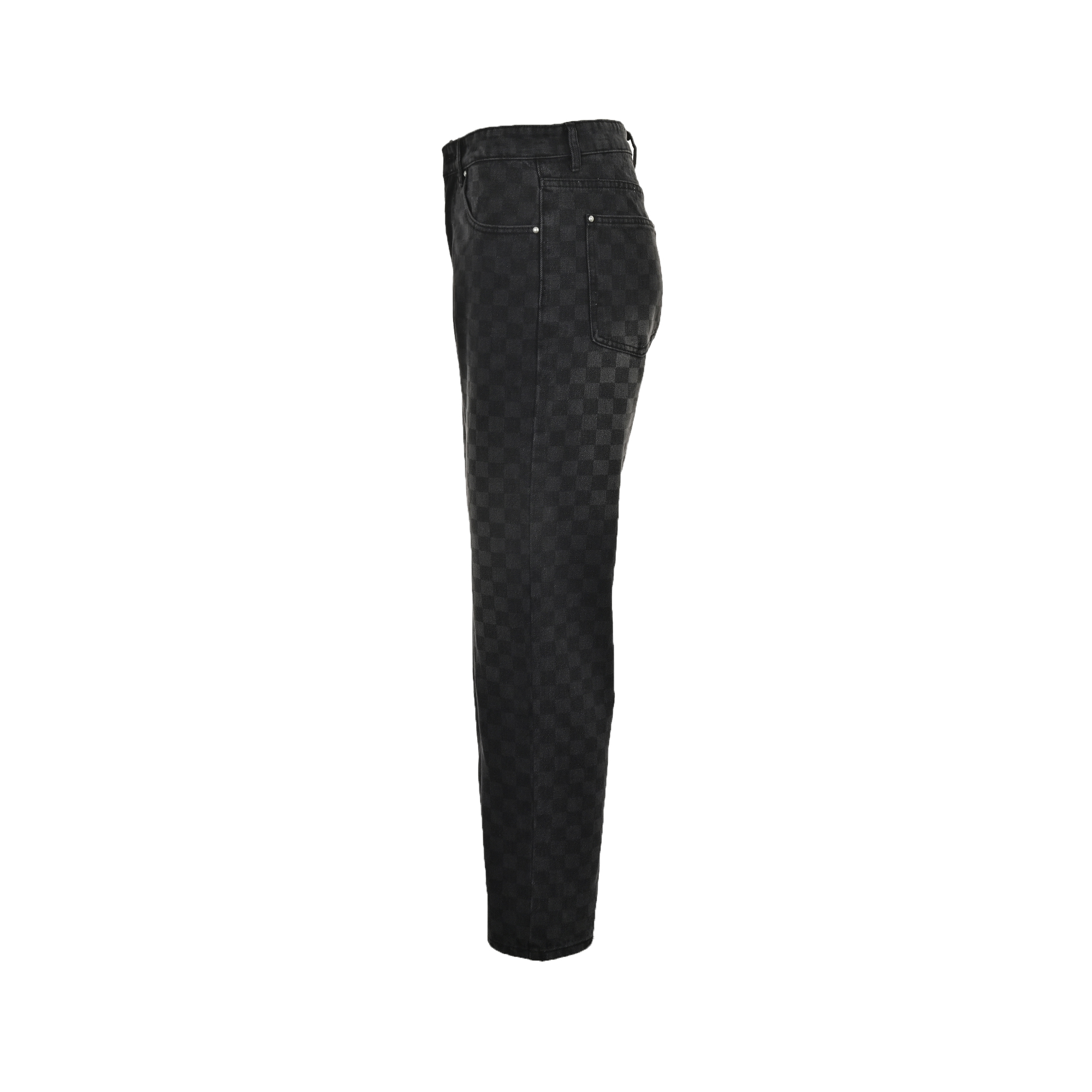 Louis Vuitton 24Fw Gradient Checkerboard Washed Jeans