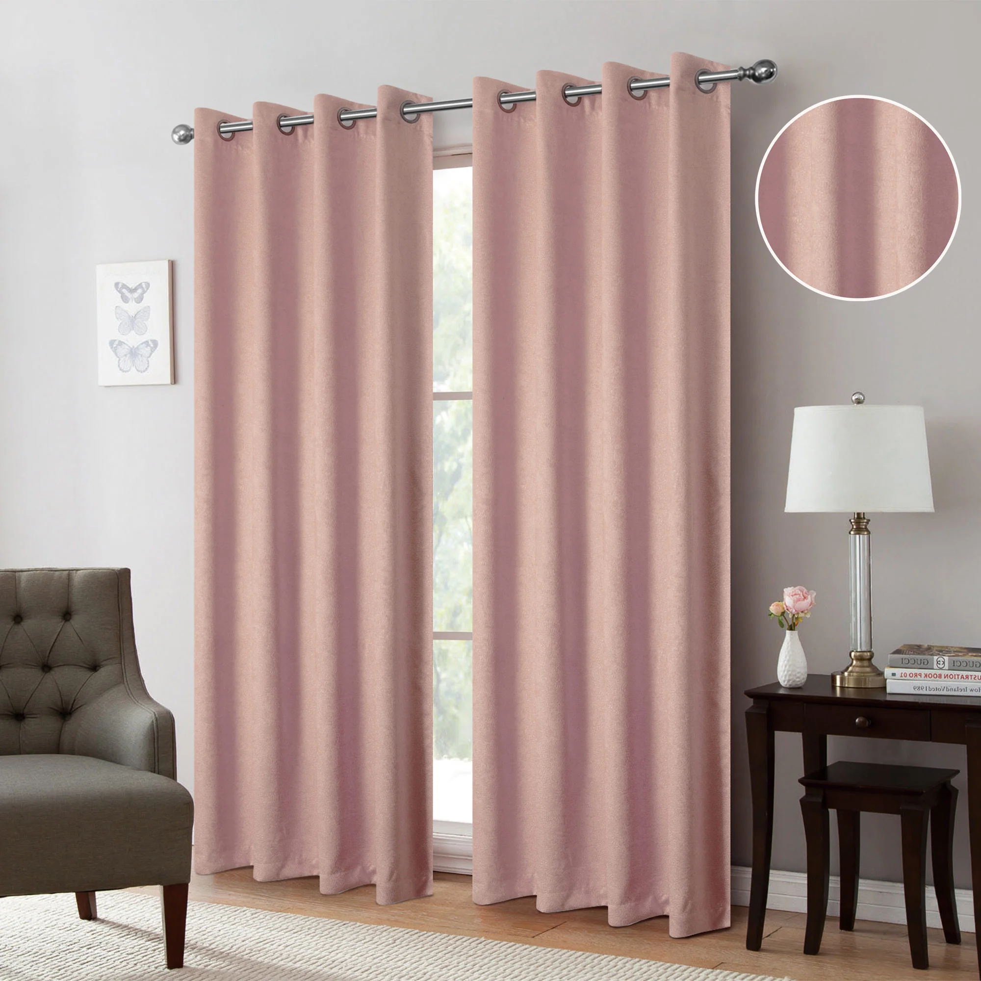 Isla Thermal Room Darkening Grommet Window Panel, 54x84 Inches