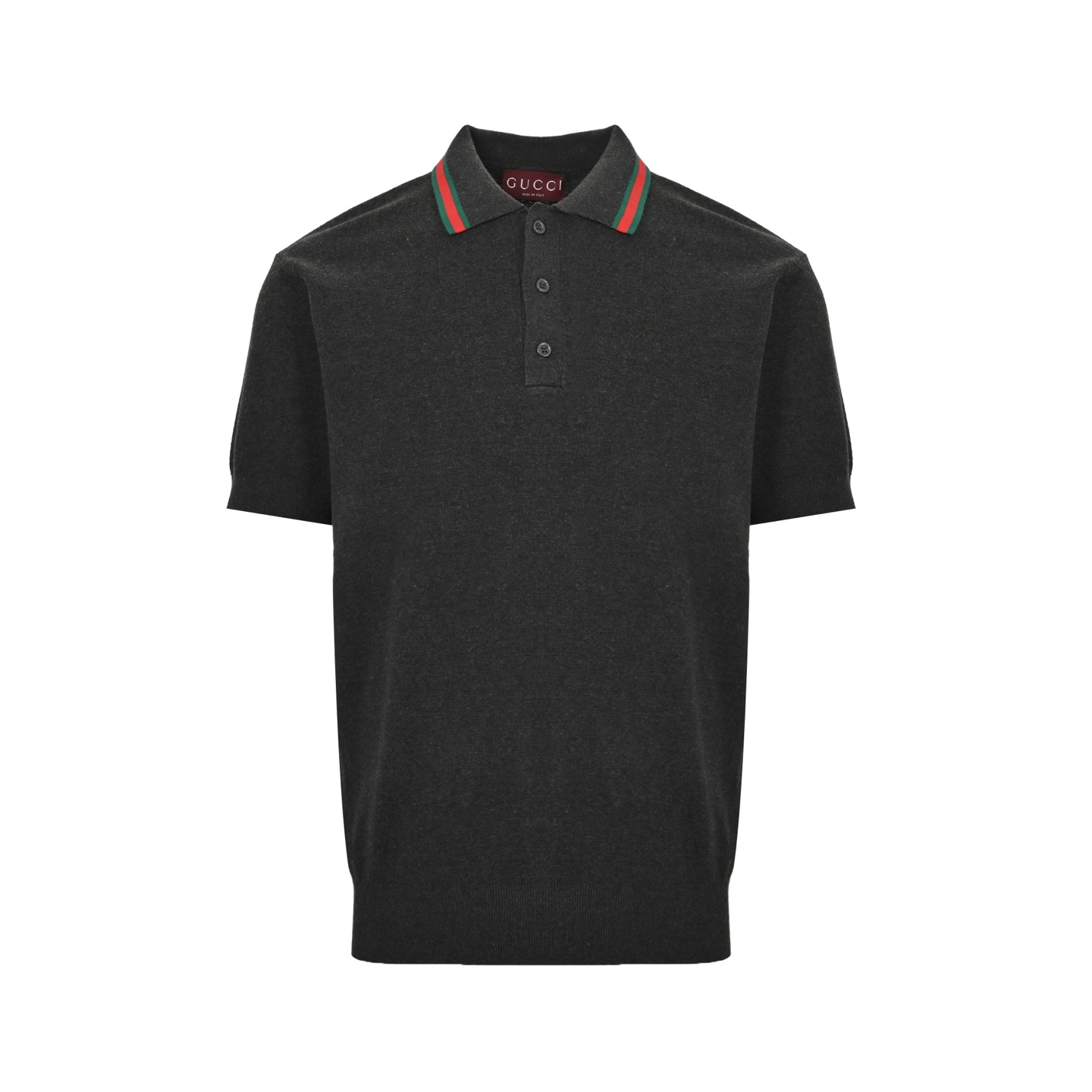 Gucci 25ss red and green jacquard collar knitted Polo short sleeve
