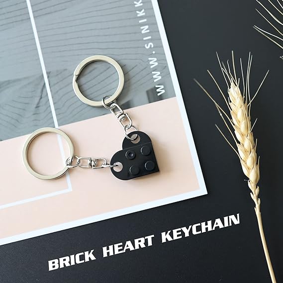 Brick Heart Keychain Set