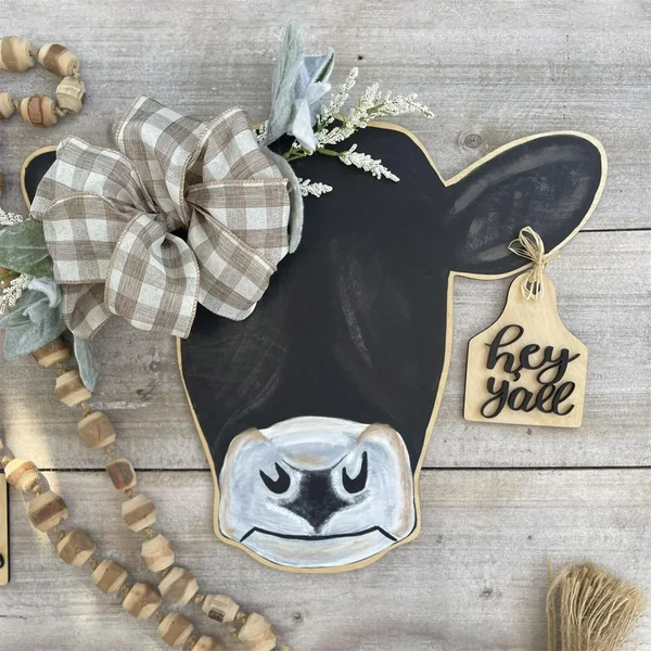 Farmhouse Cow Head Welcome Wreath
