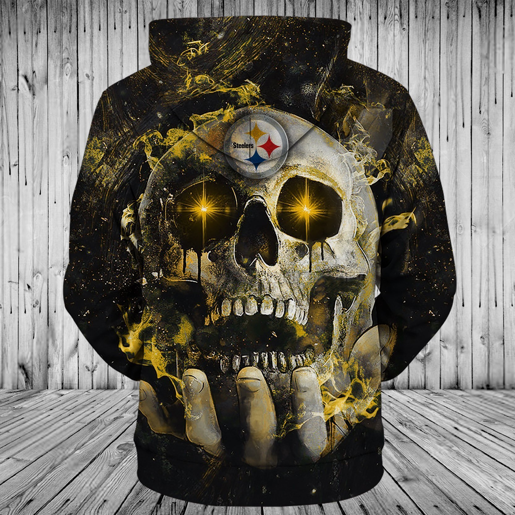 STEELERS 3D HOODIE SKULL 68