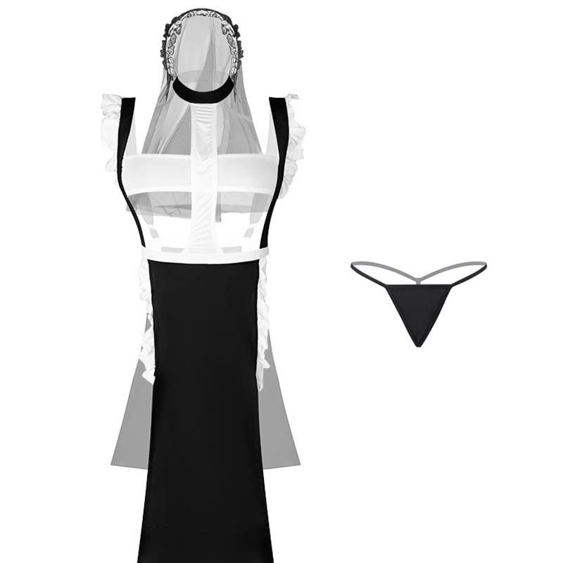 Nun Cross See-through Lingerie Set