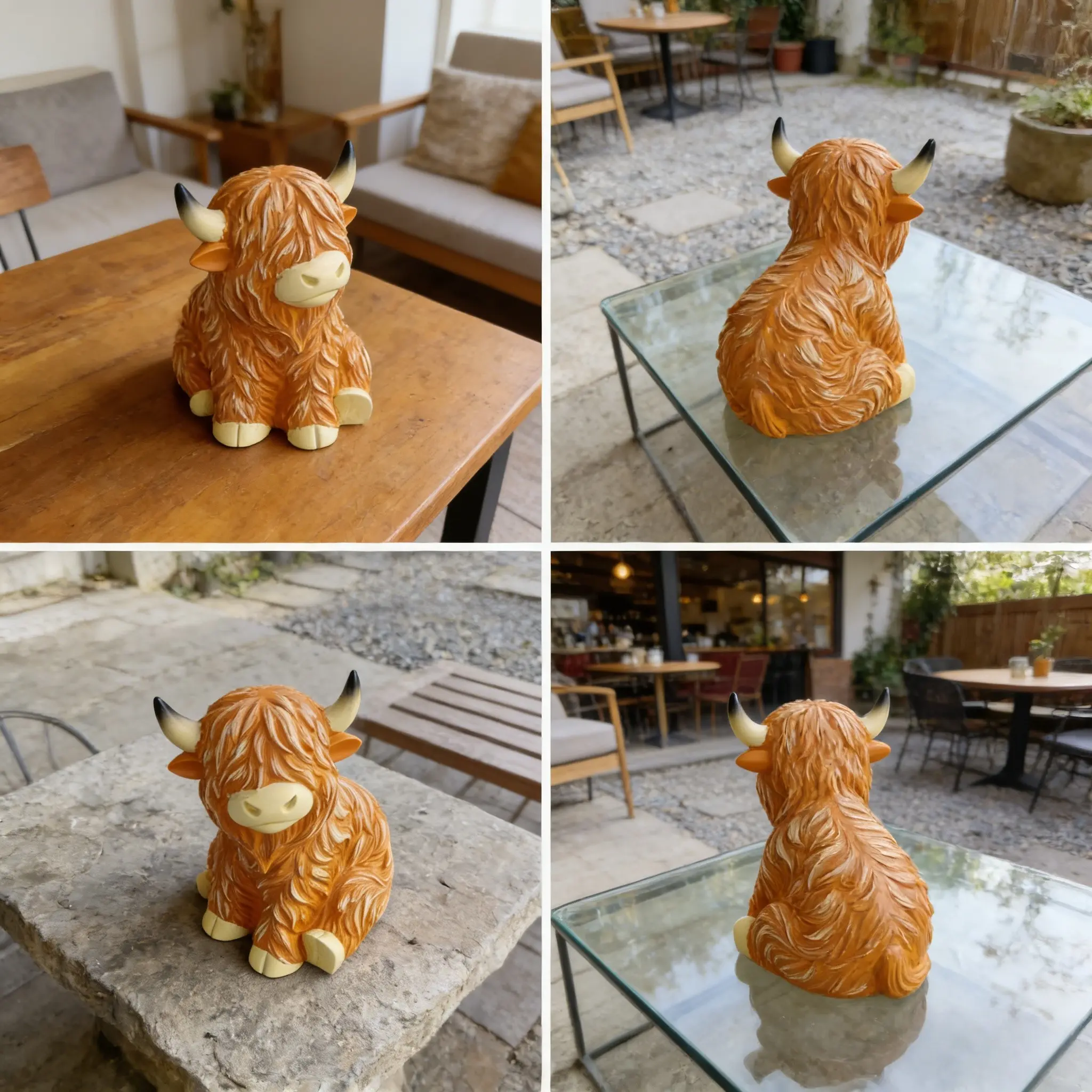 Highland Cow Decorative Lamp, Resin Table Lamp, Rustic Western Farmhouse Style Decor, Unique Home Lighting for Country-Themed Interiors