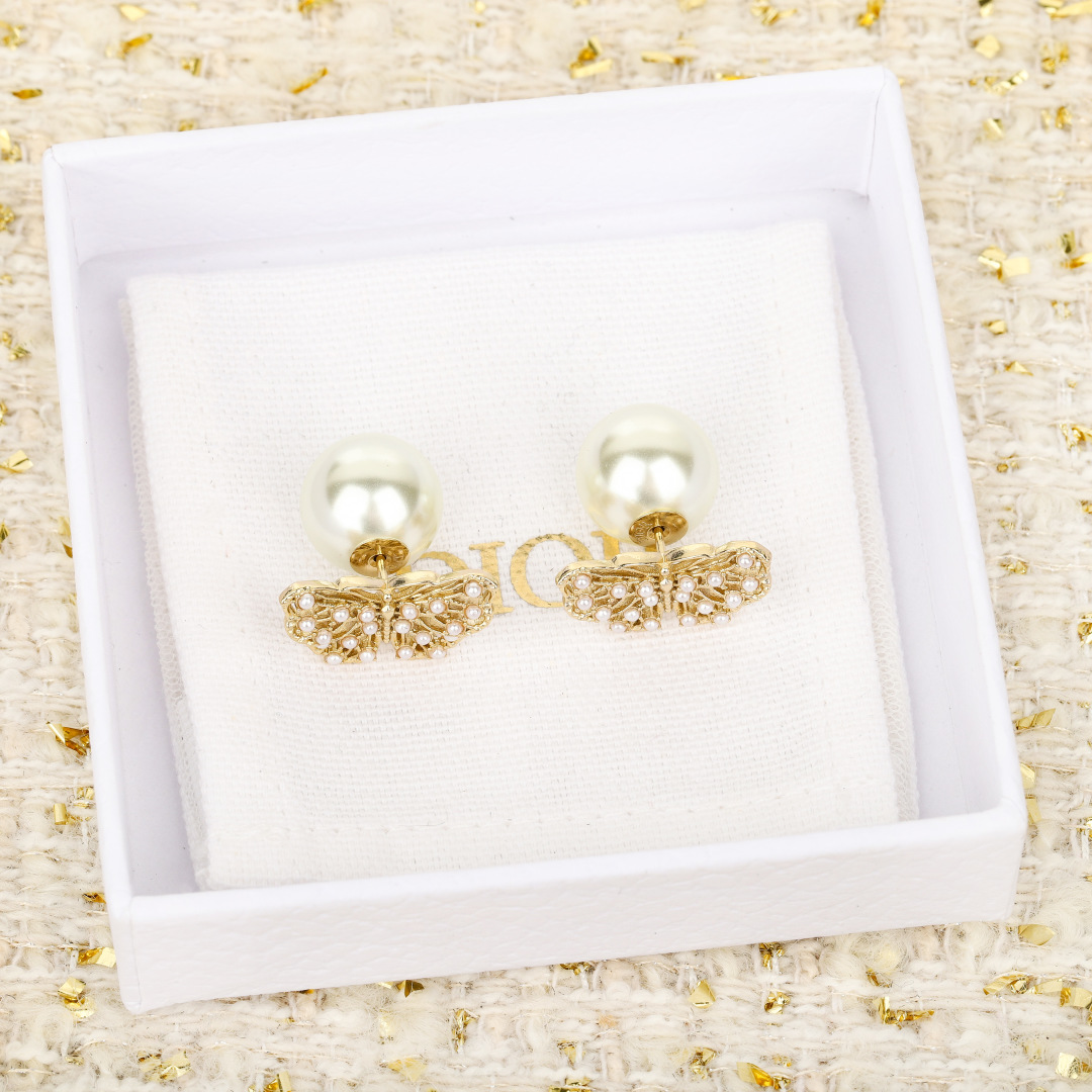Dior Hollow Butterfly Earrings