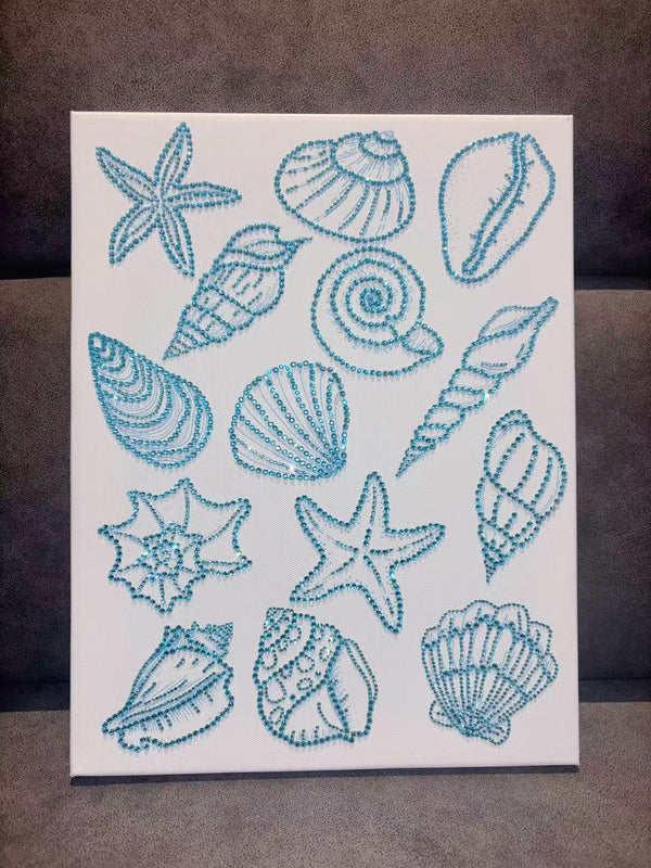 HOT SALE🔥DIY Blue Sea Shell Rhinestone Canvas Kit
