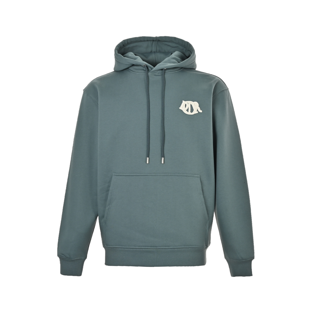 Dior 24Fw tricolor patch embroidered appliqué hooded sweatshirt