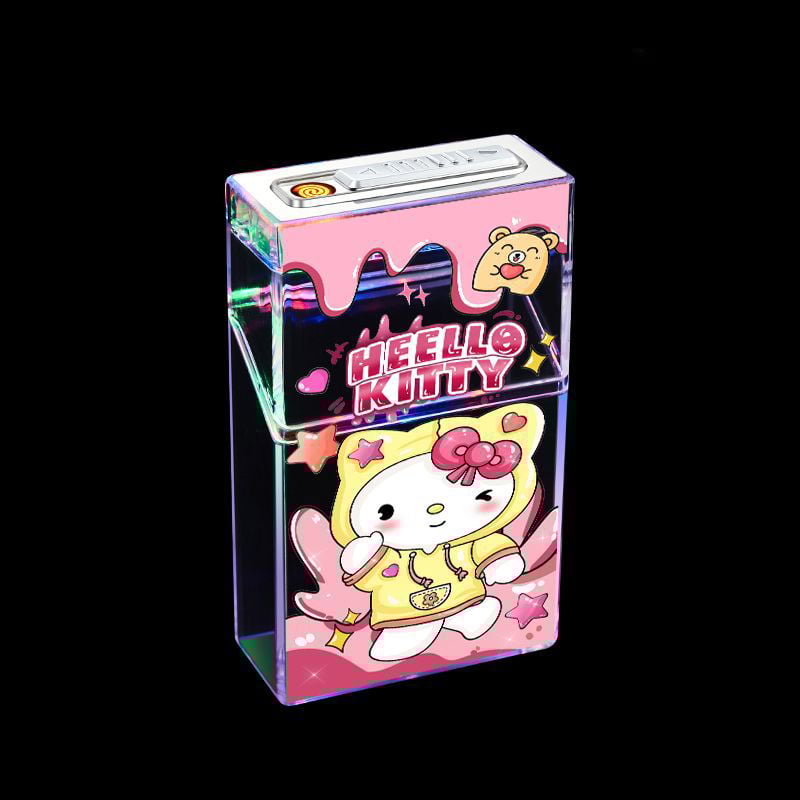 Cute cartoon lighter case with igniter device 20Pcs Ordinary Lighter Case with flashing