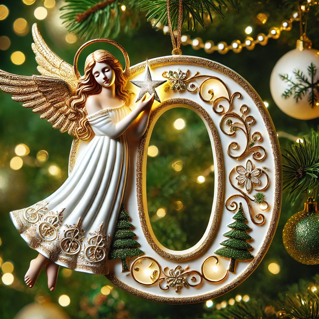 Angel Initial Christmas Ornaments