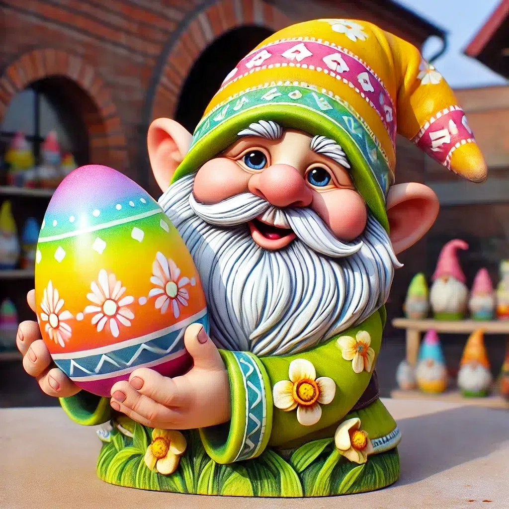 Easter Gnome Egg Guardian Figurine