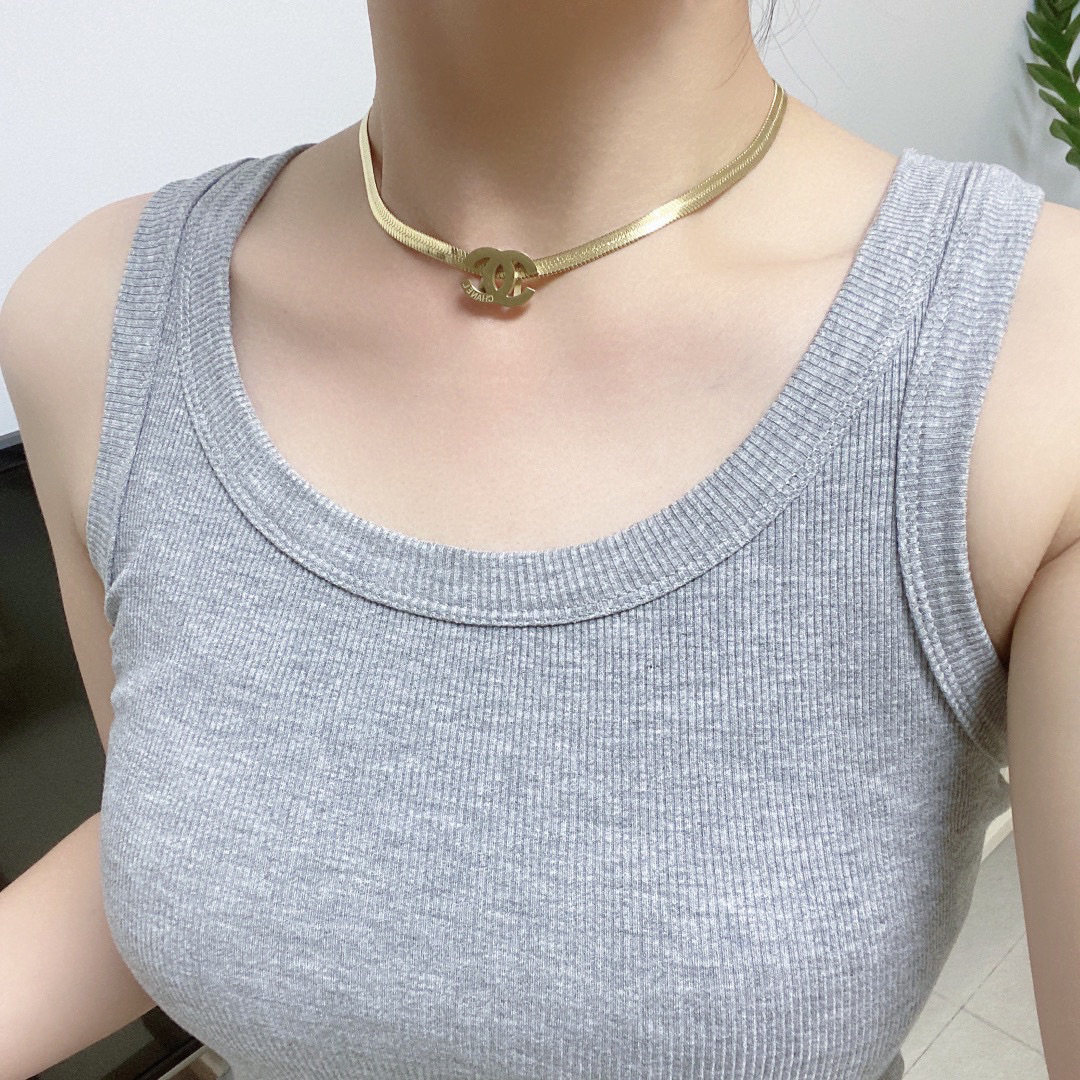 CHAN 24 stainless steel snake bone necklace