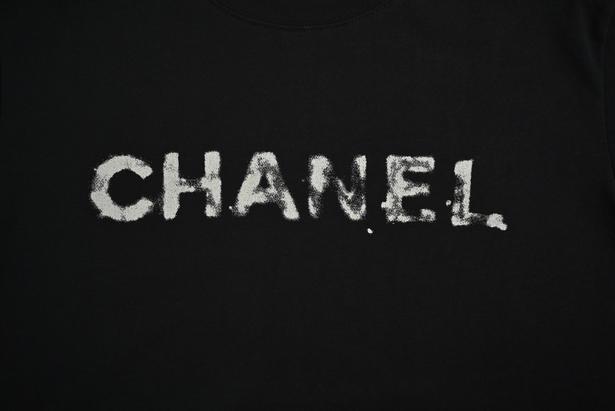 Chanel 25ss double C letter print short sleeve