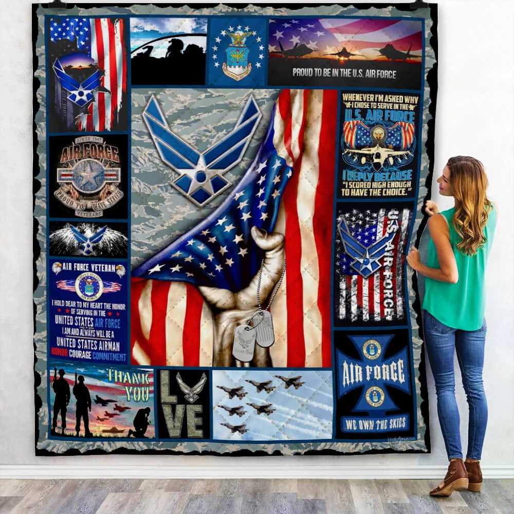 Air Force Veteran. United Sates Air Force Quilt Blanket