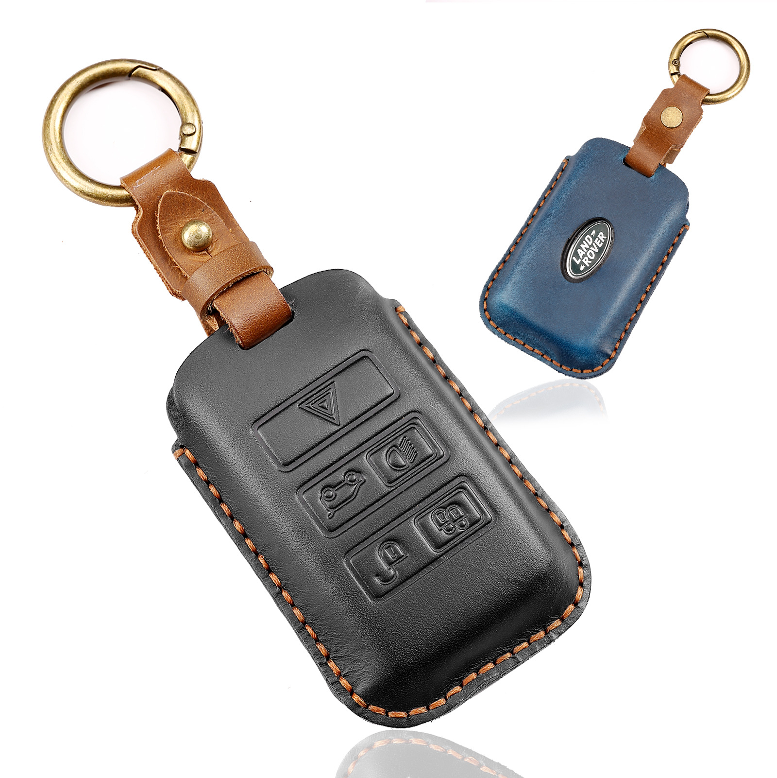Buttons Genuine Leather Car Key