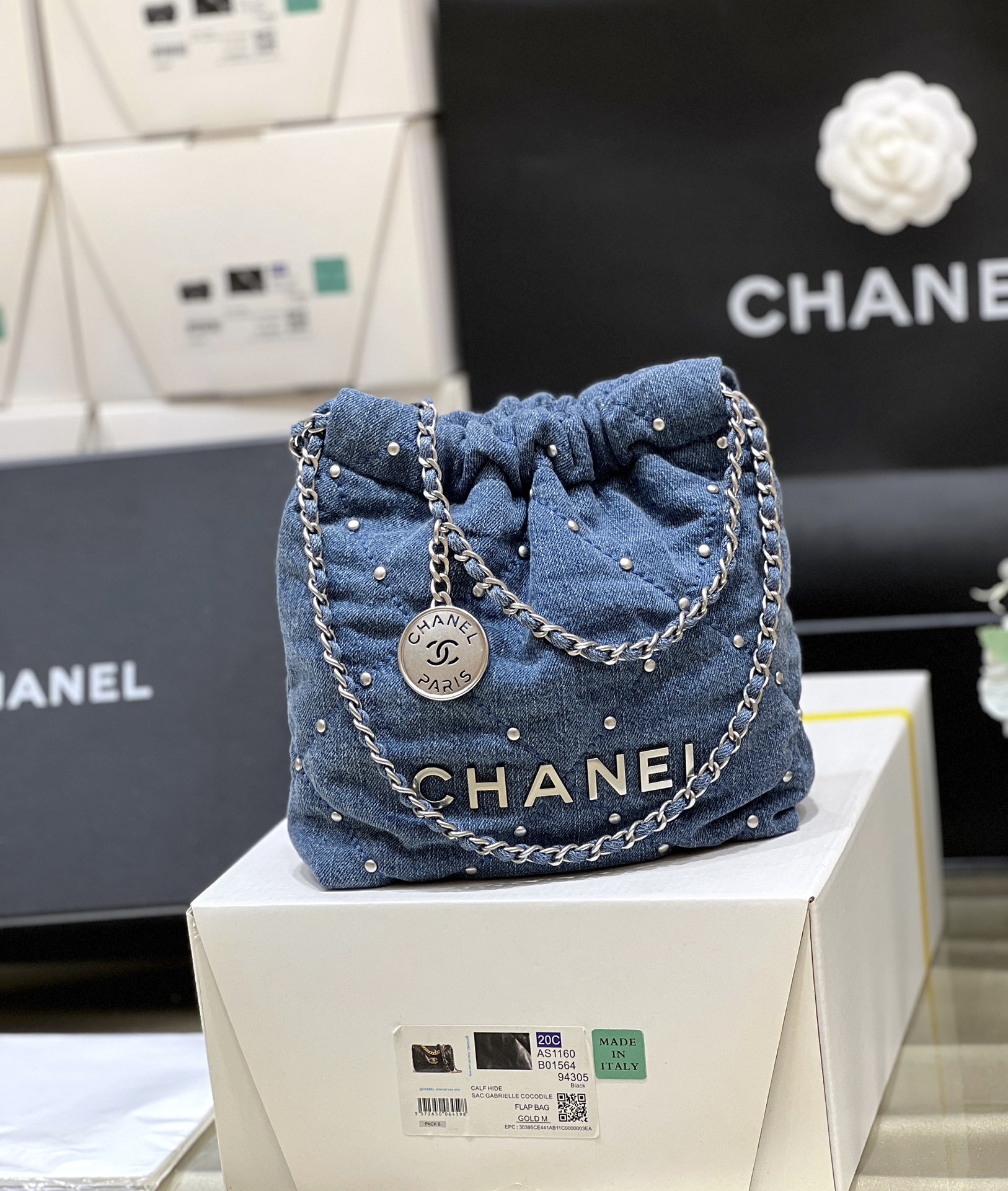 Chanel 24S Spring/Summer Collection Rivet Mini Denim Handbag AS3980 00118