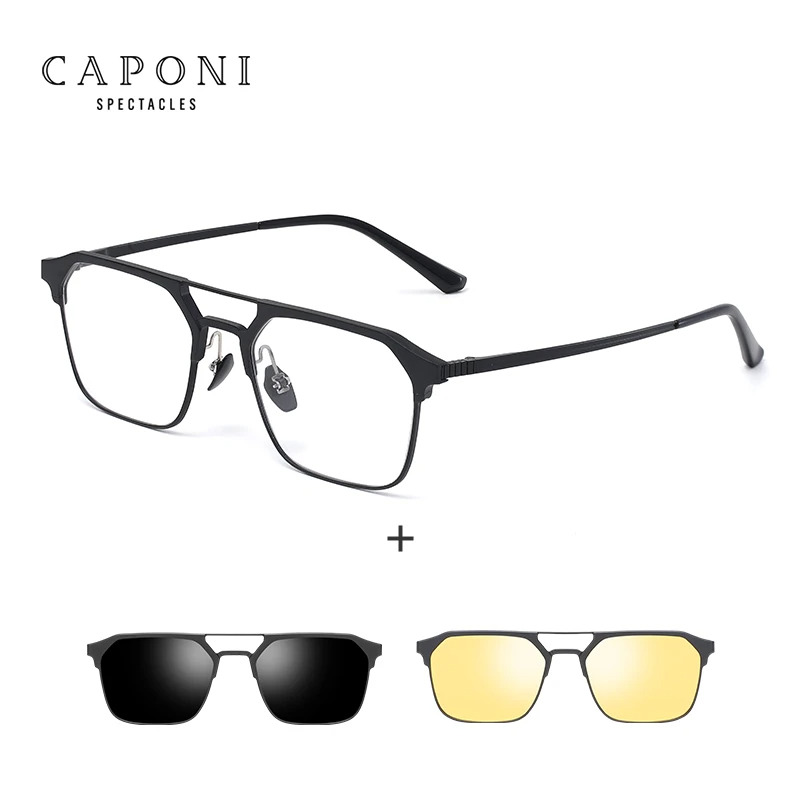 👍Last Day Promotion 50% OFF💥Magnetic Glasses Polarized And Night Vision Clip Combine 3 In 1 Eyeglasses Frame Anti Blue Light Glasses