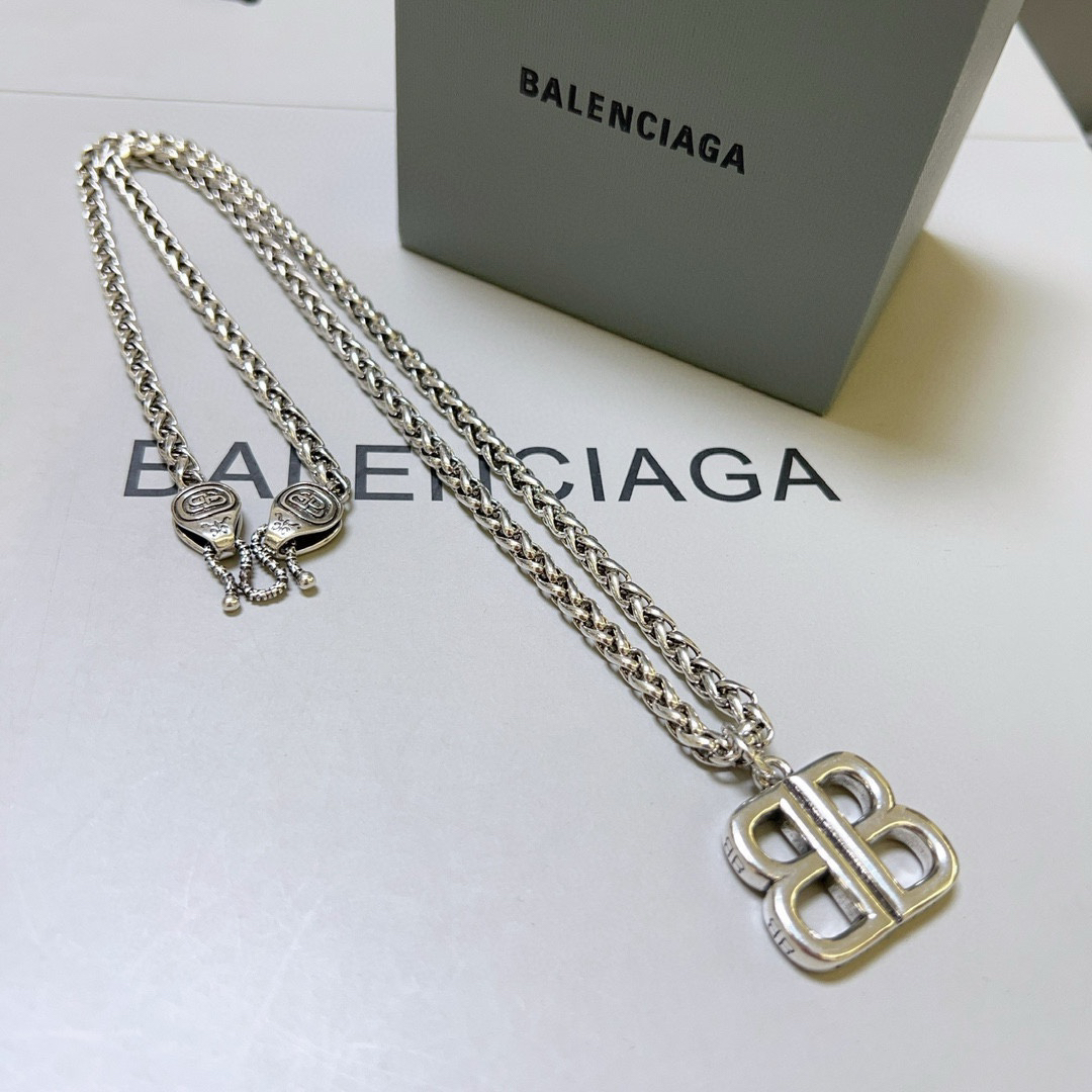 Balenciaga BB Braided Chain Necklace