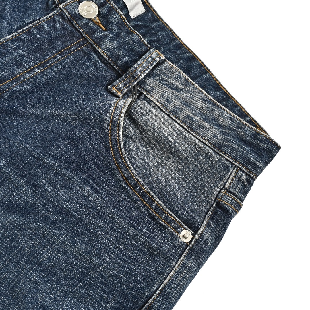Dior 23Fw back embroidered monogram embossed jeans