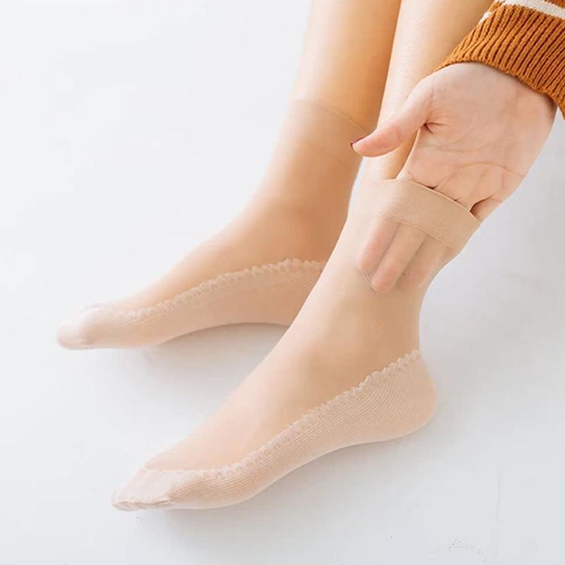 (🔥CHRISTMAS SALE 48% OFF) Silky Anti-Slip Cotton Socks（5 Pairs/Color）-Buy 3 Colors Save $9 & Free Shipping