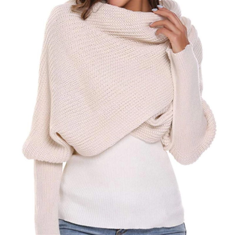 (🔥Christmas Hot Sale-50% OFF)Knitted Wrap Scarf With Sleeves[Free Size]-BUY 2 FREE SHIPPING