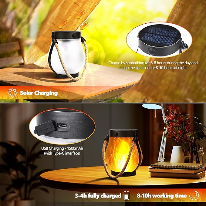 ✨Last Day Promotion 49% OFF--Dancing flame Solar Lantern Outdoor Lights