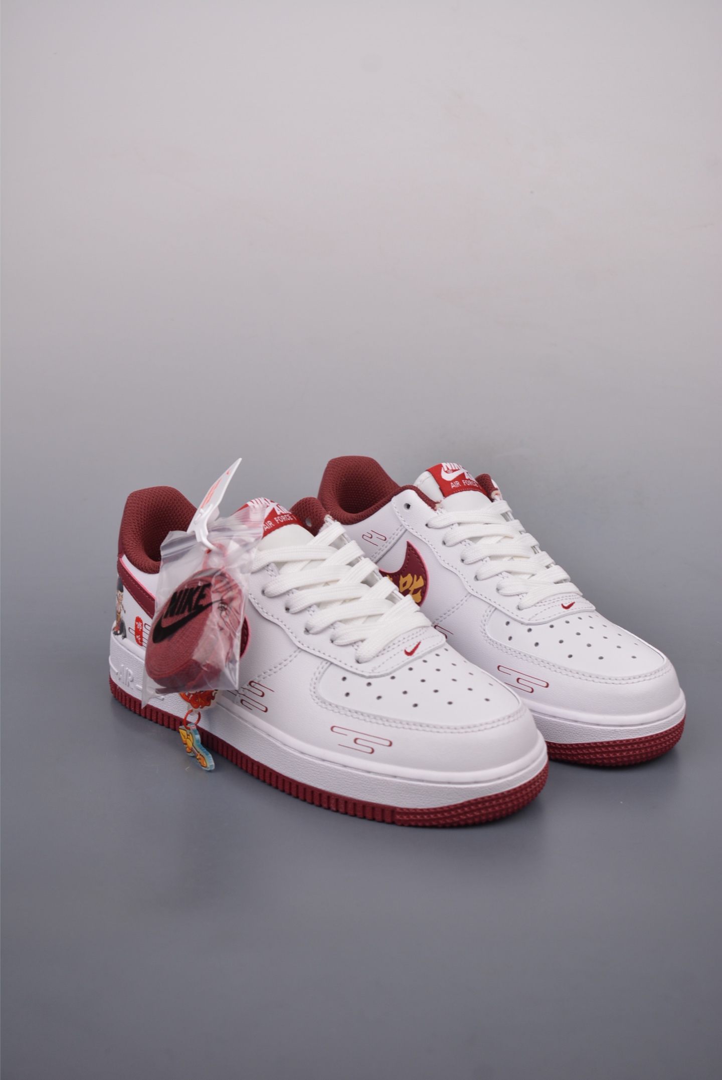 Nezha 2 x Nike Air Force 1 07 Low Leather White Wine Red FV5988-105