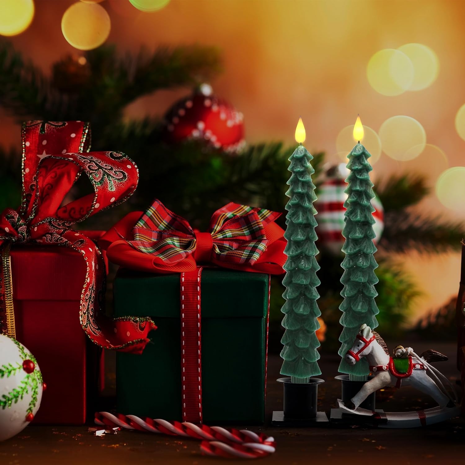Christmas Tree Candles with Remote and Timer