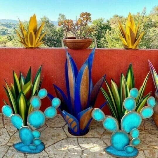 🔥Last Day 50% OFF🔥HandMade Painted Metal Century Plant🔥Buy 2 save 10% & Free Shiping