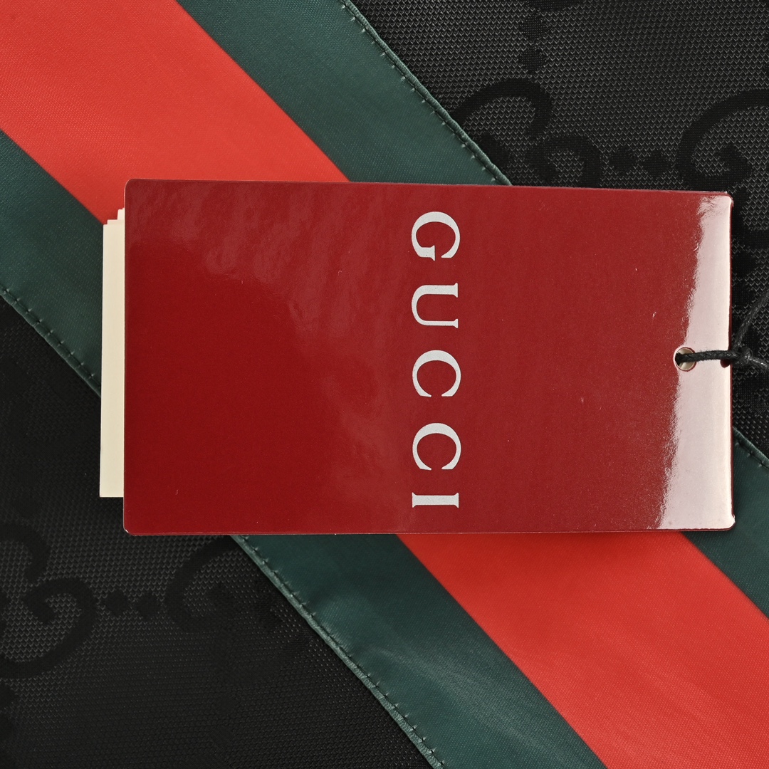 Gucci 24Fw red and green ribbon pattern trench coat