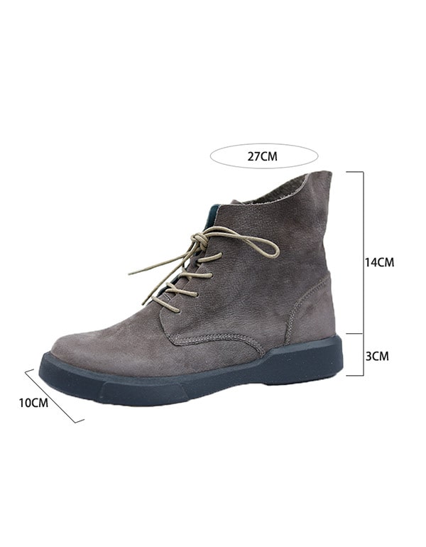 Autumn Winter Lace-up Leather Boots Women