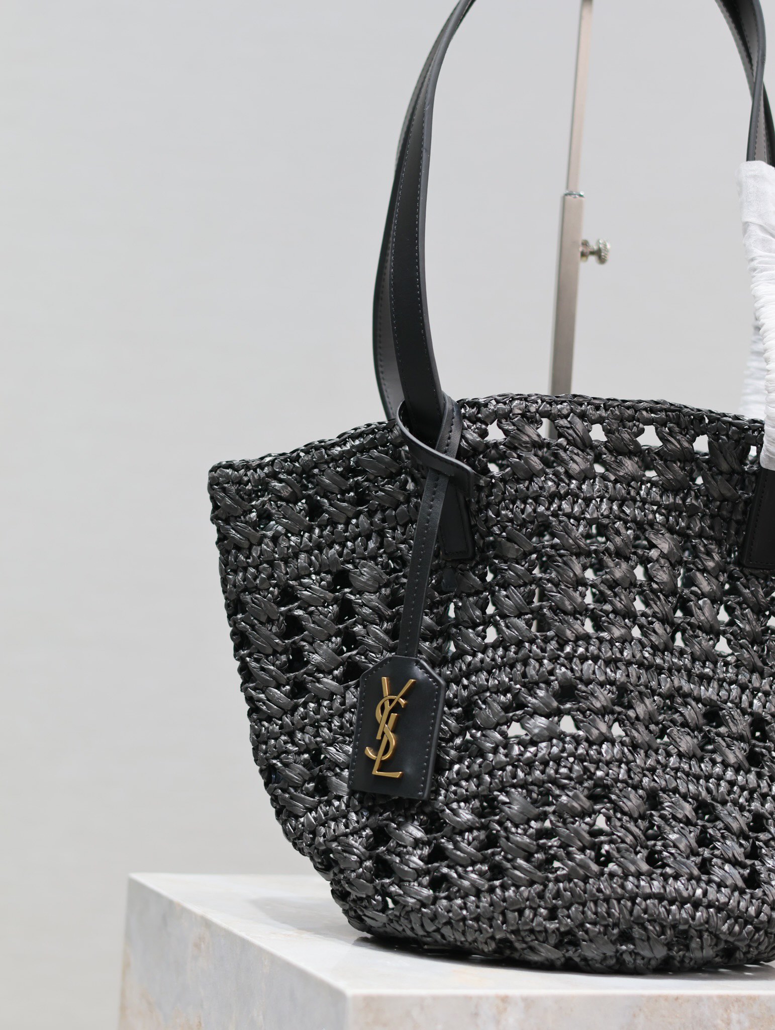 Yves Saint Laurent basket hollow straw tote bag 761461