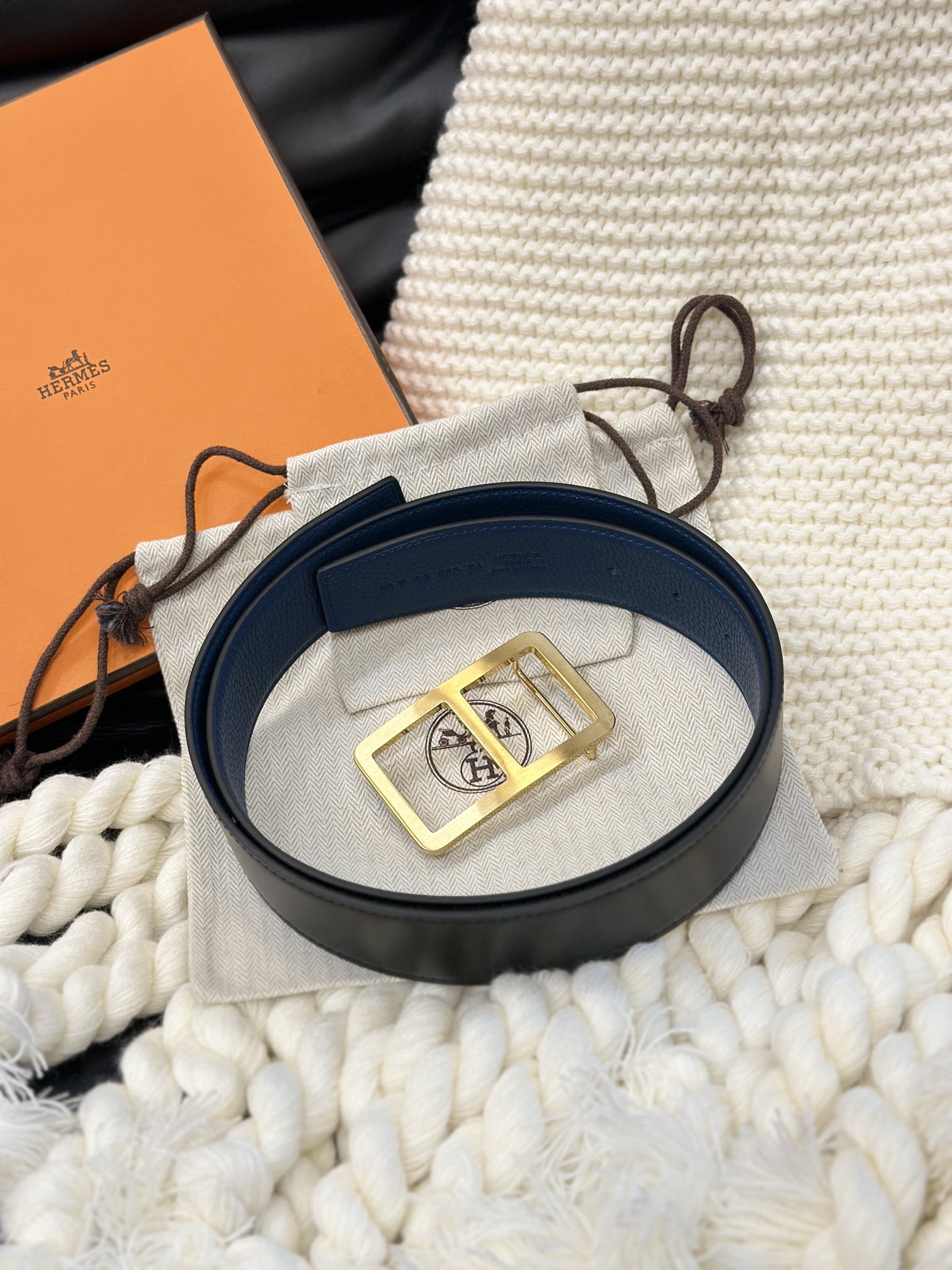 Hermès Men's Double-Faced Cowhide Belt