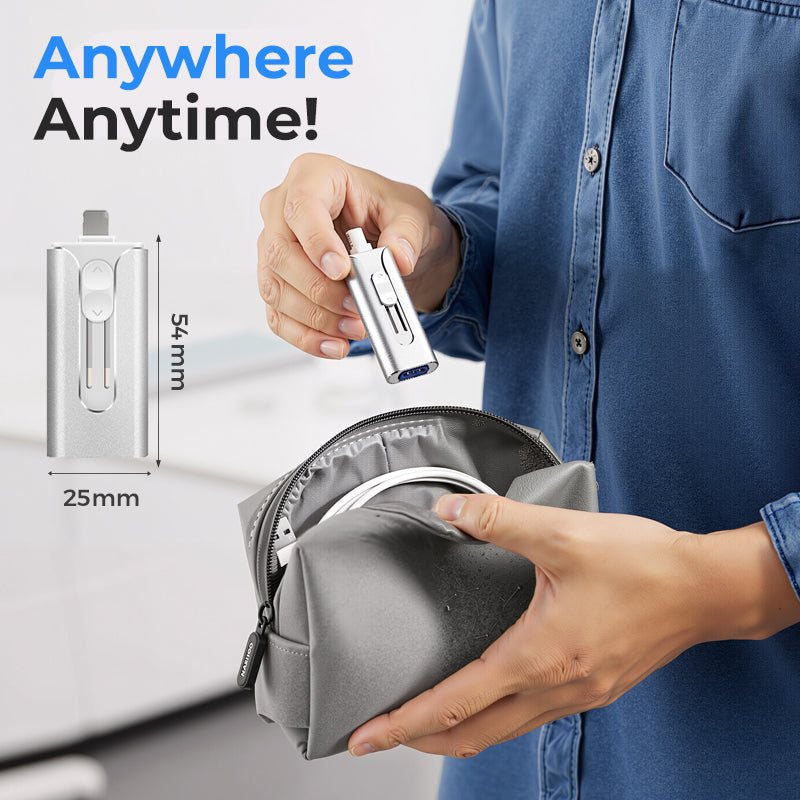 16GB~1TB Micro USB + MFi Certified Lightning + 8 Pin + USB 3.0 ⚡4 in1 Flash Drive for iPhone/iPad/Android/PC⚡