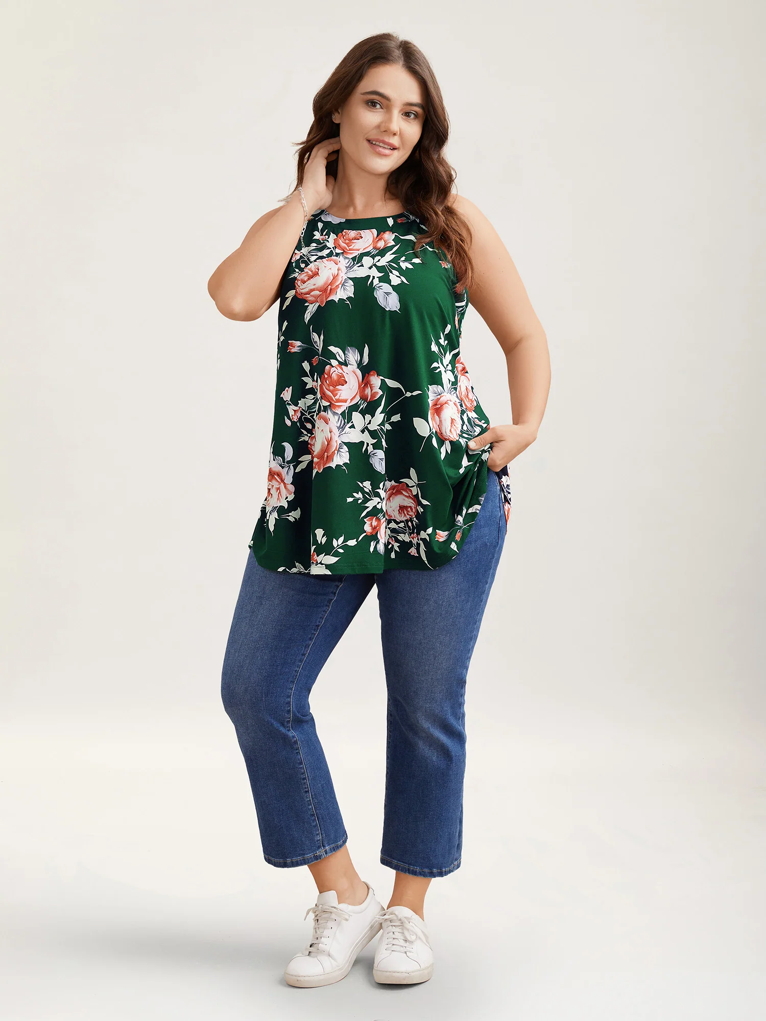 Rosy Print Halter Neck Top