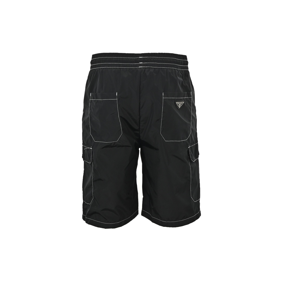 Prada 23ss nylon shorts with exposed triangle logo