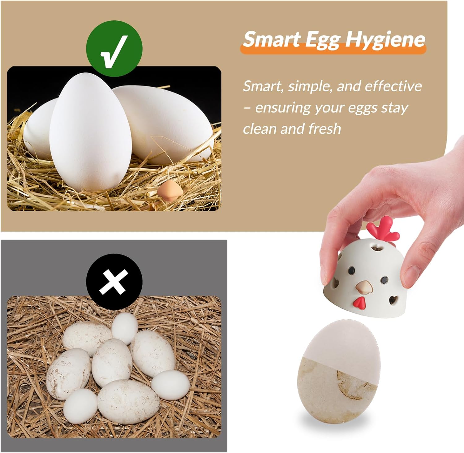 👍2024 New Arrival- 50% OFF💥Silicone Chicken Egg Cleaner for Fresh Eggs