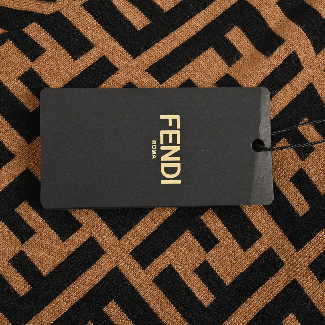 Fendi 24Fw classic double F all-over logo crew neck wool knit sweater