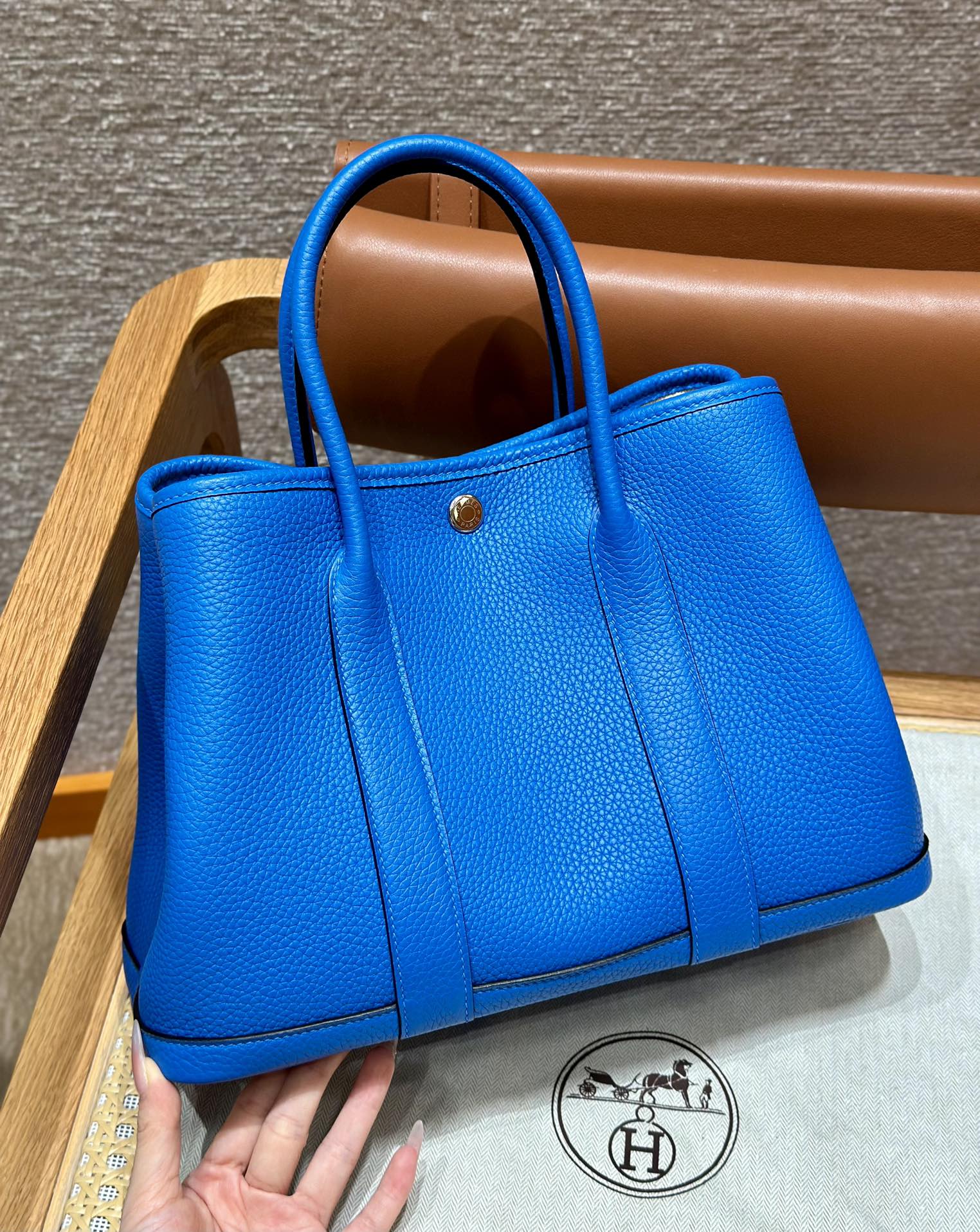 Hermes Garden party 30cm T7Blue Hydra (Handmade to order)