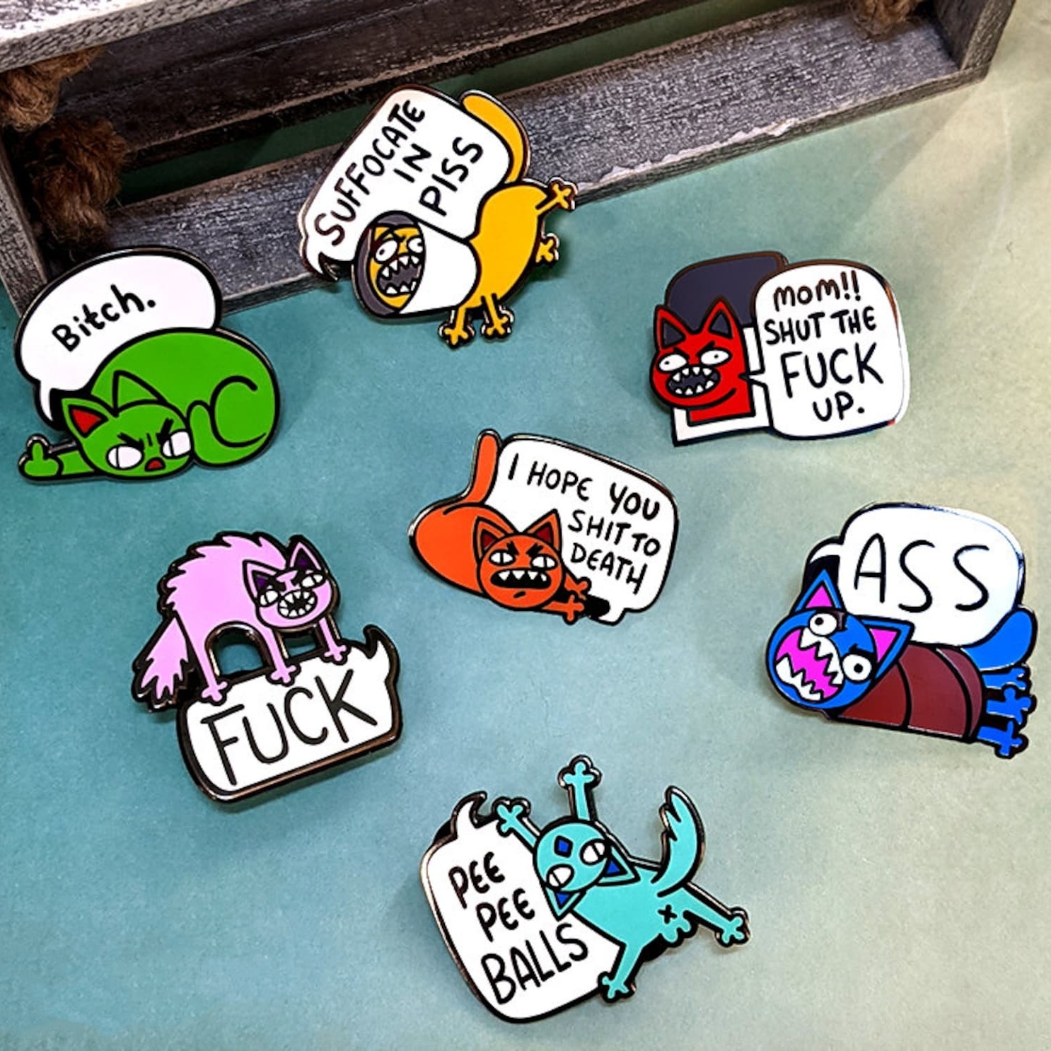 🎄Early Christmas Hot Sale🎄Shitty Kitties Foul Meowthed Enamel Pin