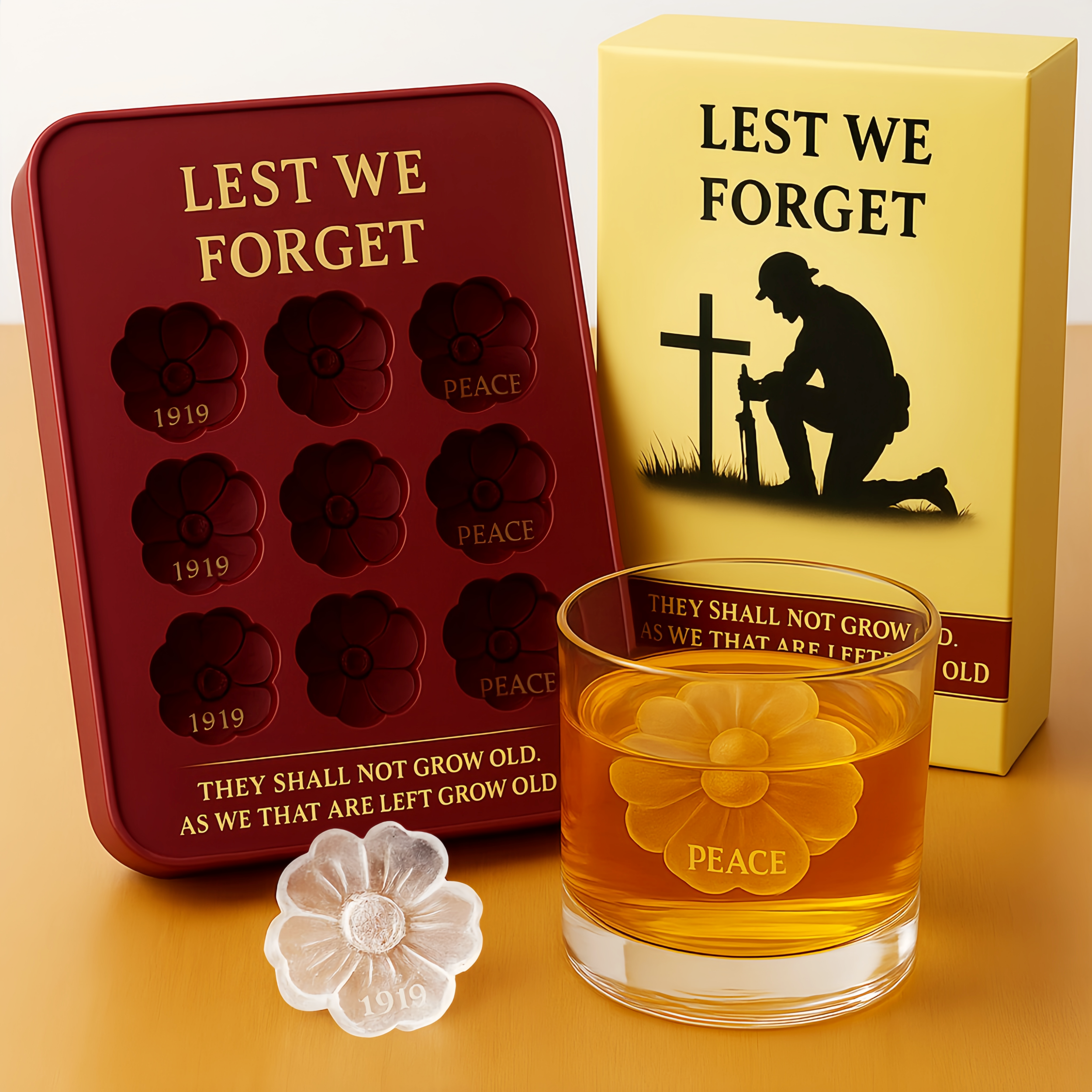 Poppy Memorial Ice Mold Set-We will remember them