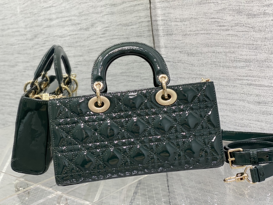 Dior D-joy Medium Patent Leather Bag