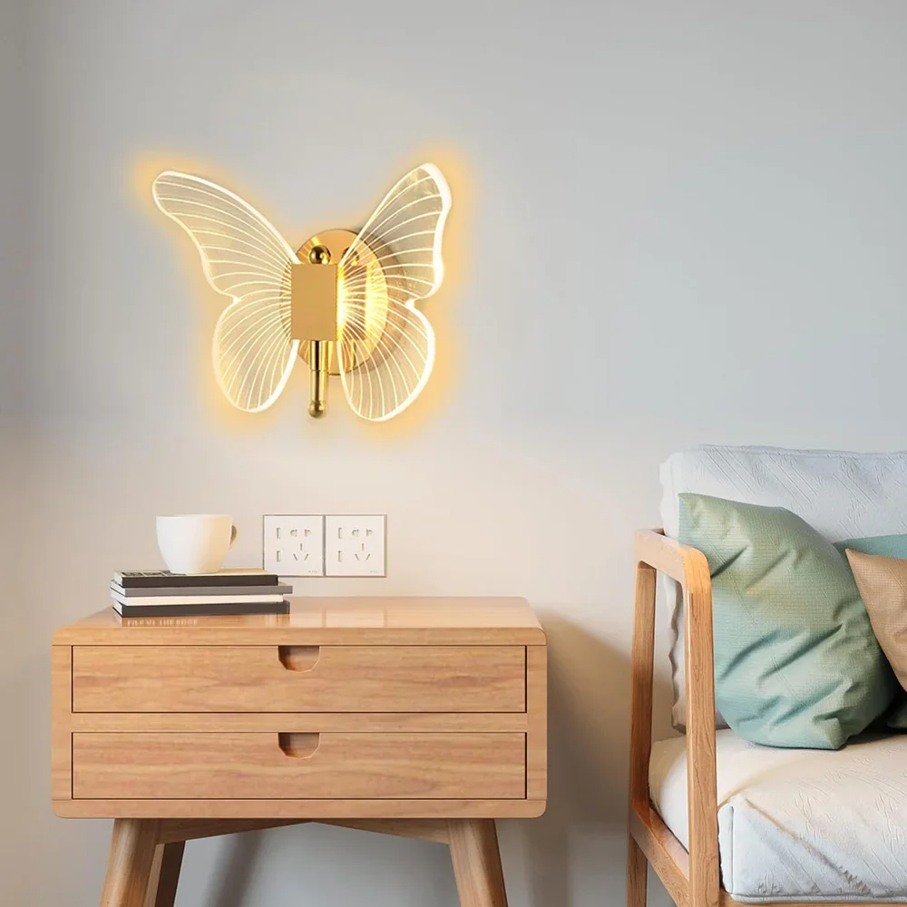 Butterfly LED Wall Light – Sleek Adjustable Lamp for Bedrooms