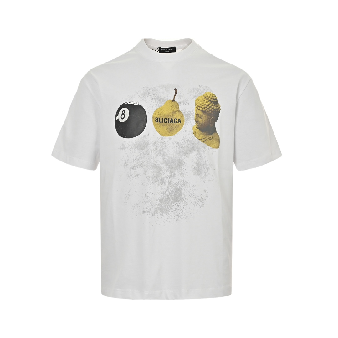 Balenciaga 24ss Custard Apple Fruit Print Short Sleeve