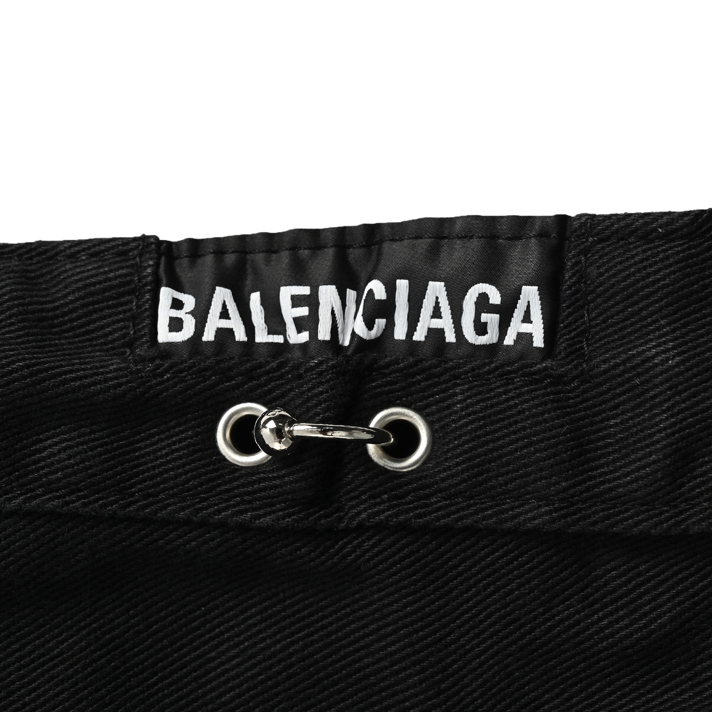 Balenciaga Rivet Piercing Fire Machine Head Denim Shorts