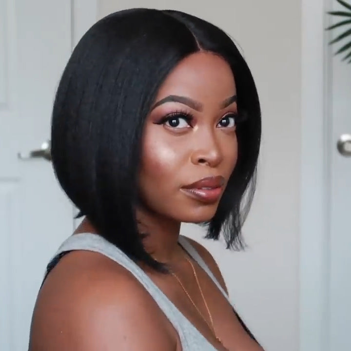 051 Lovely Chin Length Straight Bob Wig for Balck Women