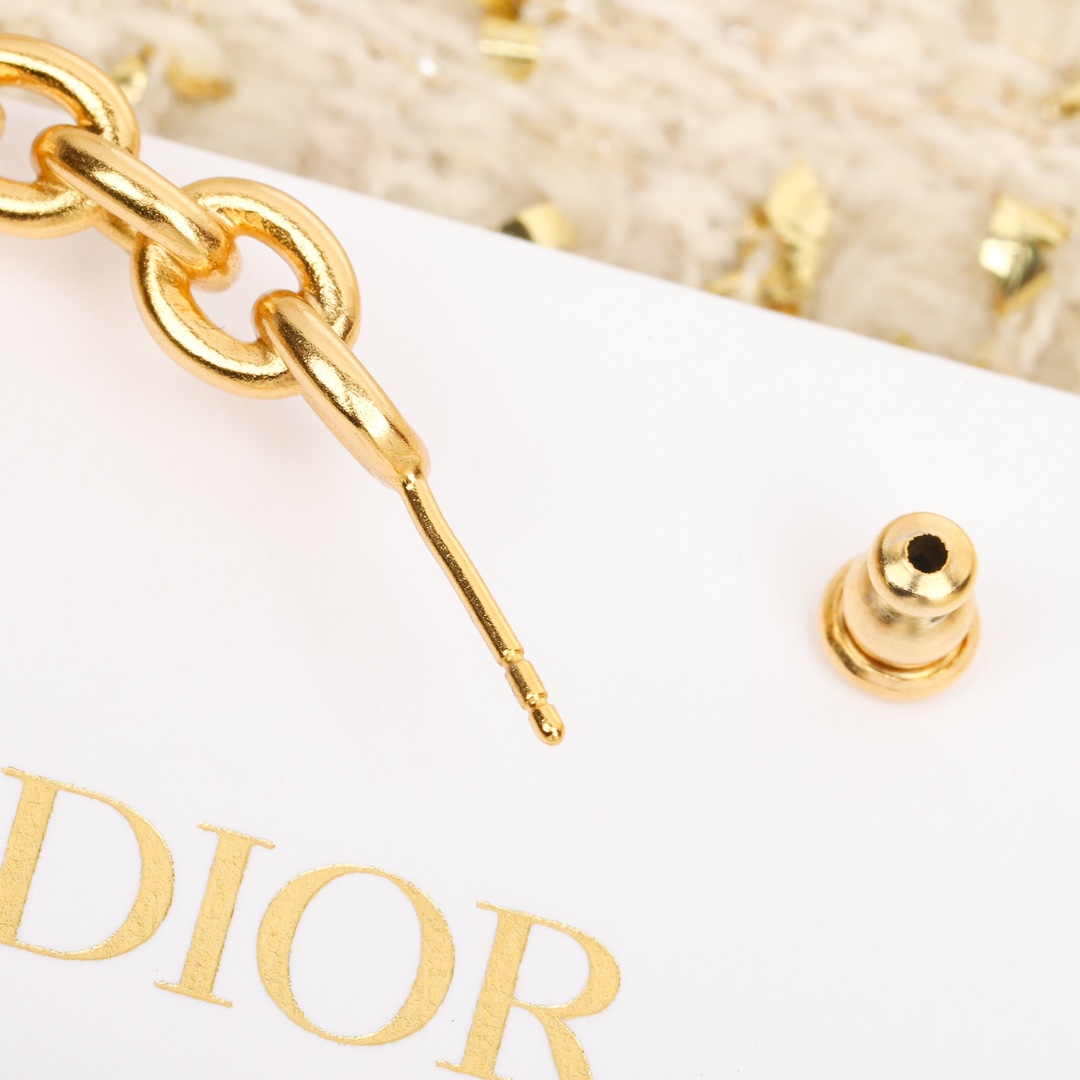 Dior Letter Chain Earrings