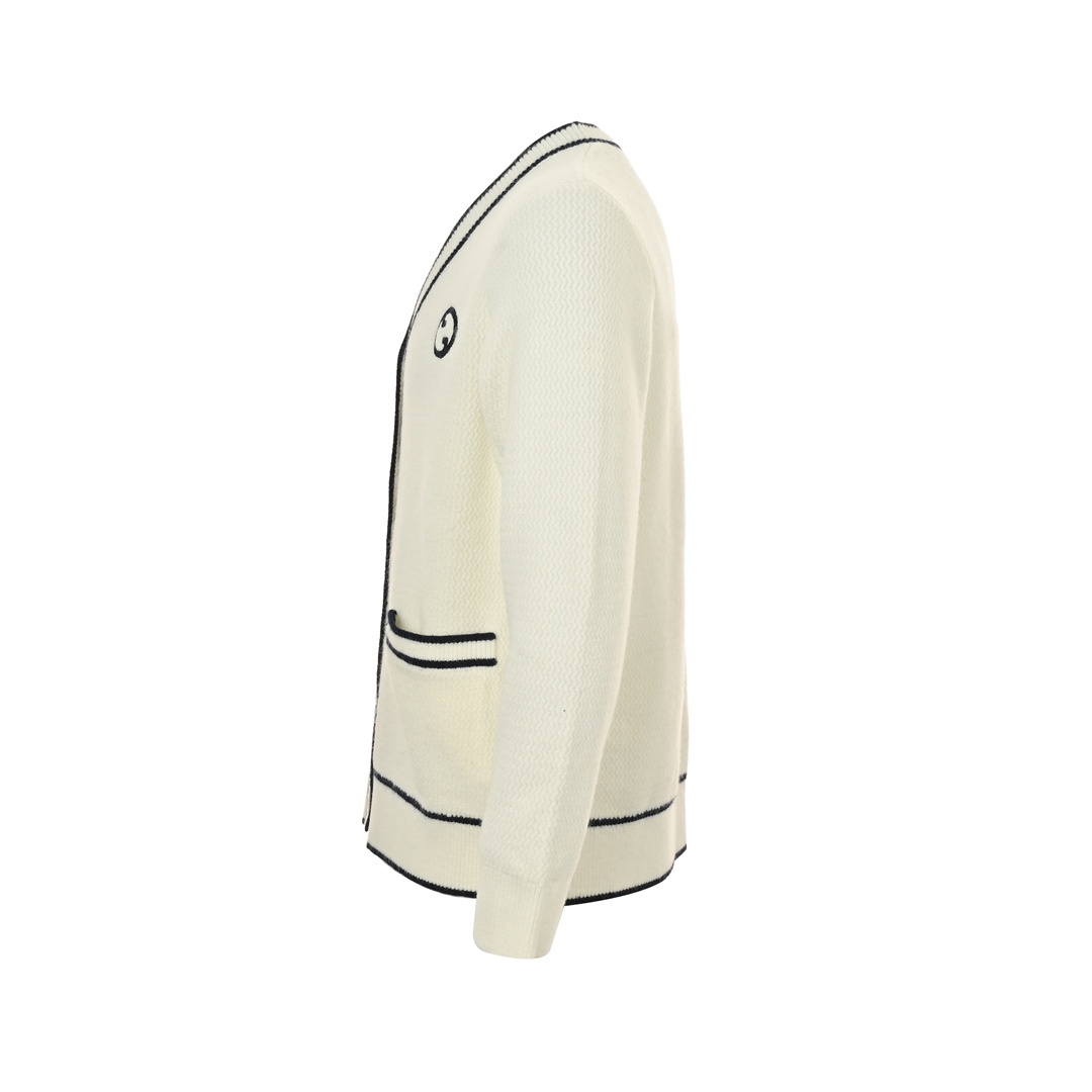 Gucci 24Fw colorblock striped cardigan with Double G embroidery